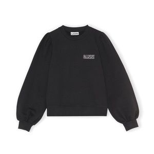 GANNI Black Software Isoli Puff Shoulder Sweatshirt
